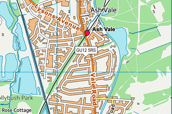 GU12 5RS map - OS VectorMap District (Ordnance Survey)