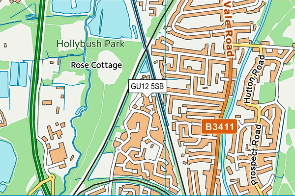 GU12 5SB map - OS VectorMap District (Ordnance Survey)