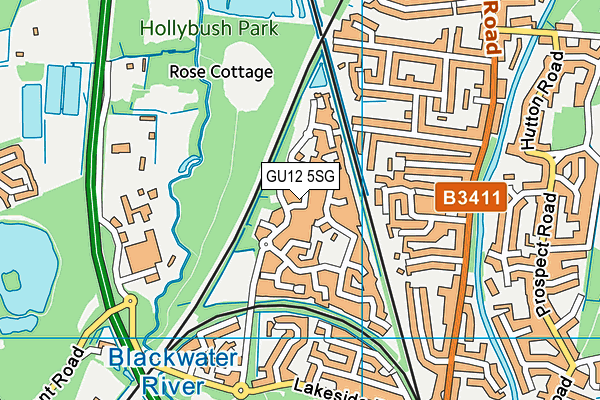 GU12 5SG map - OS VectorMap District (Ordnance Survey)