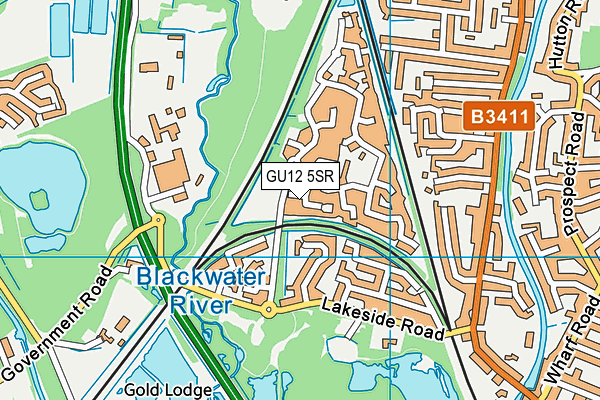 GU12 5SR map - OS VectorMap District (Ordnance Survey)