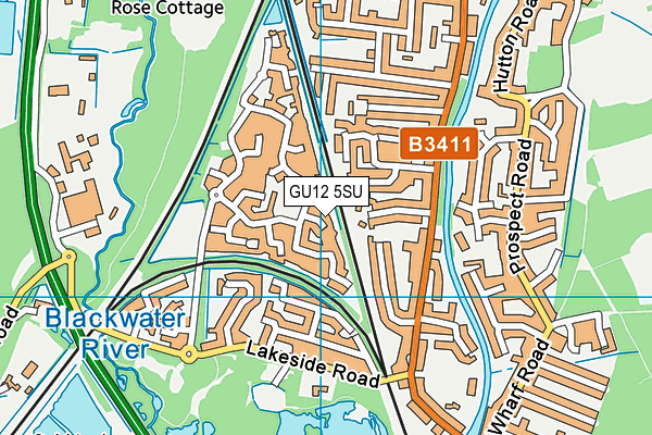 GU12 5SU map - OS VectorMap District (Ordnance Survey)
