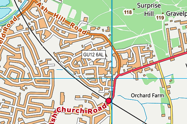 GU12 6AL map - OS VectorMap District (Ordnance Survey)