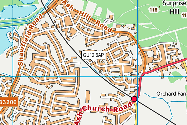 GU12 6AP map - OS VectorMap District (Ordnance Survey)