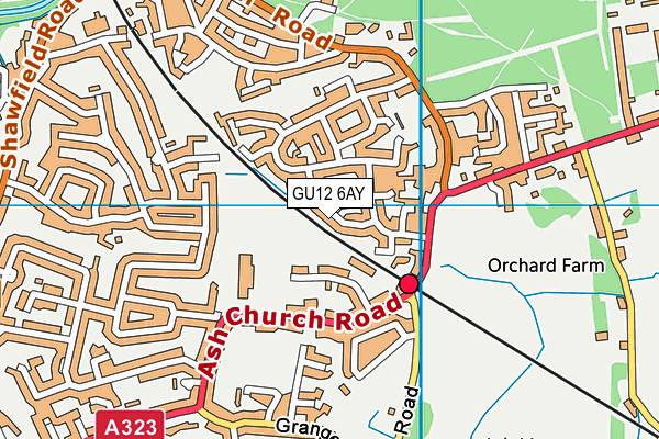 GU12 6AY map - OS VectorMap District (Ordnance Survey)