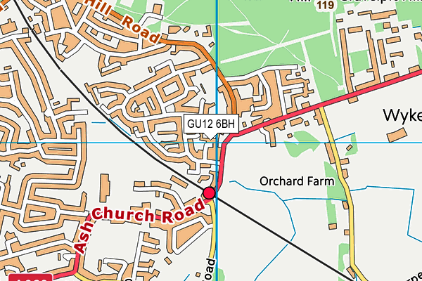 GU12 6BH map - OS VectorMap District (Ordnance Survey)