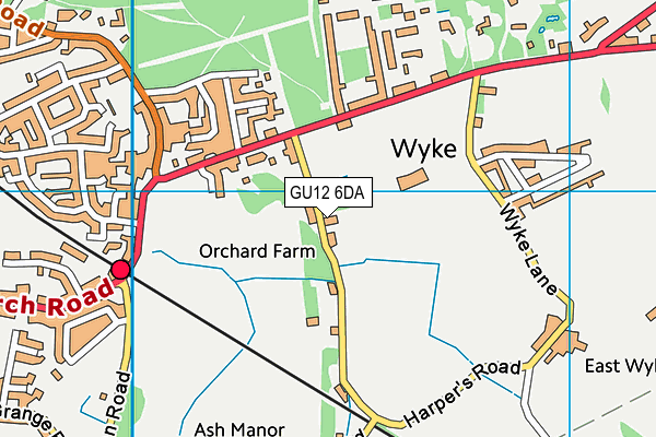 GU12 6DA map - OS VectorMap District (Ordnance Survey)