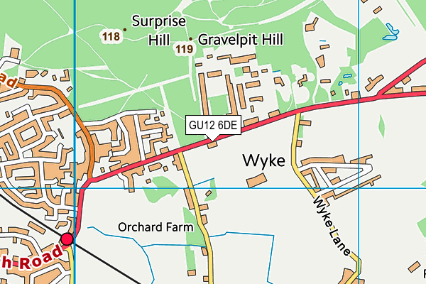 GU12 6DE map - OS VectorMap District (Ordnance Survey)