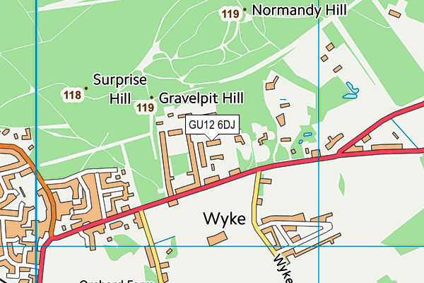 GU12 6DJ map - OS VectorMap District (Ordnance Survey)