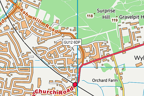 GU12 6DP map - OS VectorMap District (Ordnance Survey)