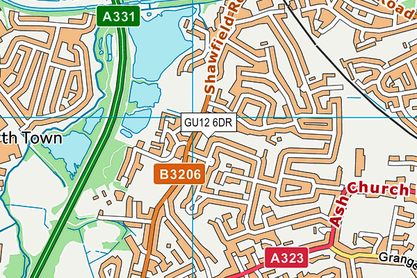 GU12 6DR map - OS VectorMap District (Ordnance Survey)