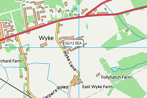 GU12 6EA map - OS VectorMap District (Ordnance Survey)