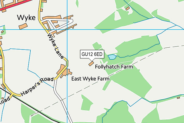 GU12 6ED map - OS VectorMap District (Ordnance Survey)