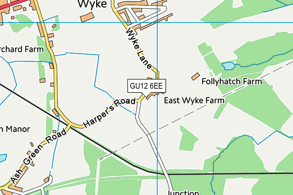 GU12 6EE map - OS VectorMap District (Ordnance Survey)