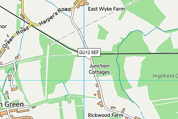 GU12 6EF map - OS VectorMap District (Ordnance Survey)