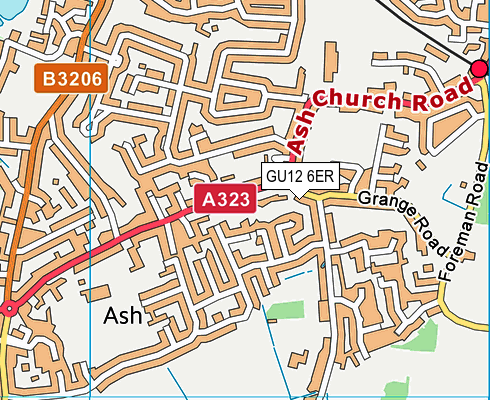 GU12 6ER map - OS VectorMap District (Ordnance Survey)