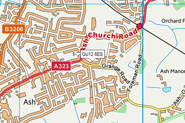 GU12 6ES map - OS VectorMap District (Ordnance Survey)