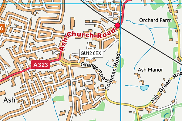 GU12 6EX map - OS VectorMap District (Ordnance Survey)