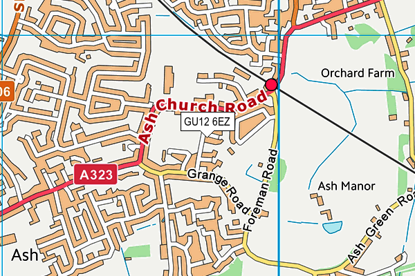 GU12 6EZ map - OS VectorMap District (Ordnance Survey)