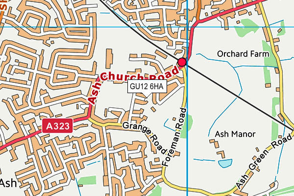 GU12 6HA map - OS VectorMap District (Ordnance Survey)