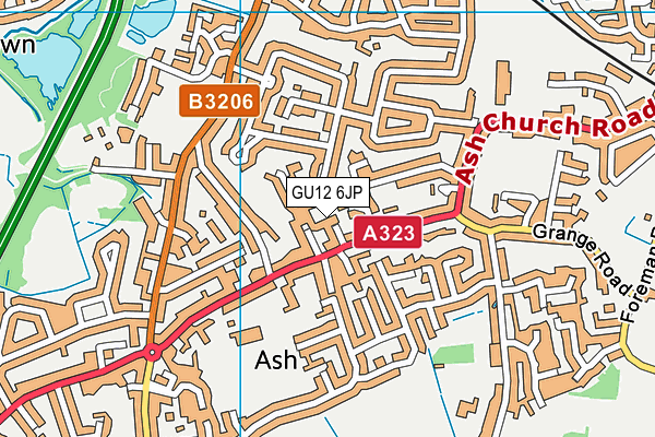 GU12 6JP map - OS VectorMap District (Ordnance Survey)