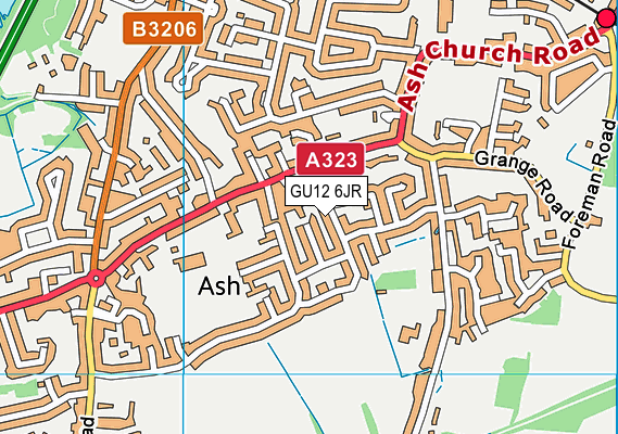 GU12 6JR map - OS VectorMap District (Ordnance Survey)