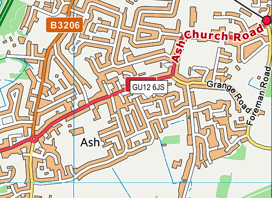 GU12 6JS map - OS VectorMap District (Ordnance Survey)