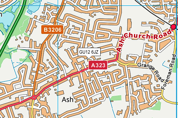 GU12 6JZ map - OS VectorMap District (Ordnance Survey)