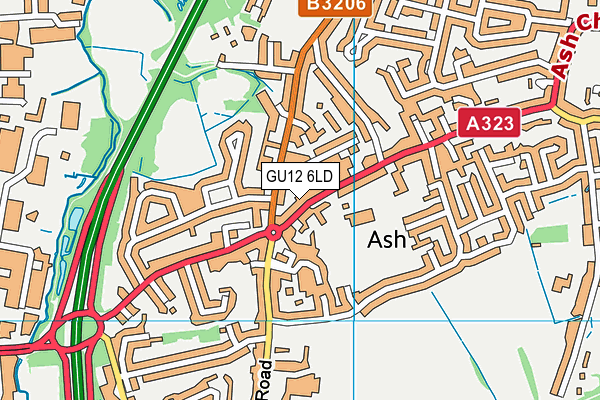 GU12 6LD map - OS VectorMap District (Ordnance Survey)