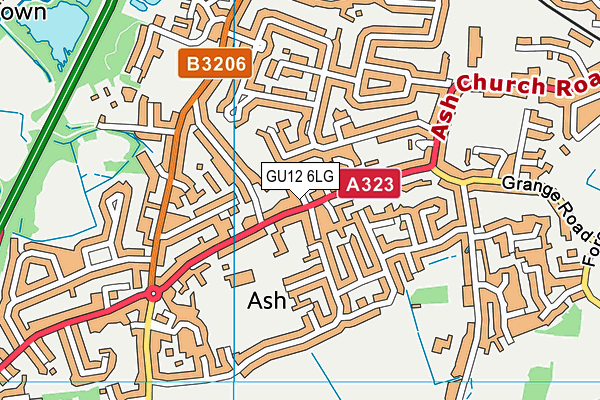 GU12 6LG map - OS VectorMap District (Ordnance Survey)