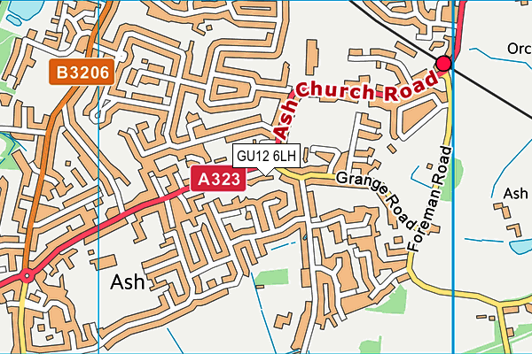 GU12 6LH map - OS VectorMap District (Ordnance Survey)