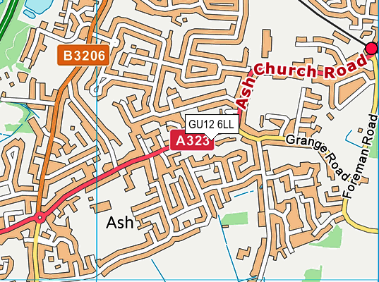 GU12 6LL map - OS VectorMap District (Ordnance Survey)