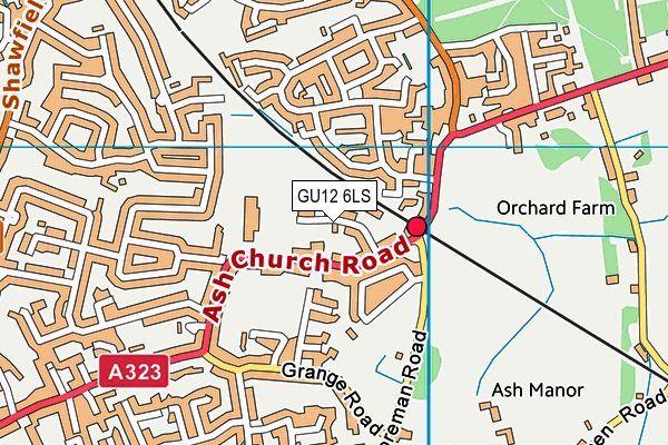 GU12 6LS map - OS VectorMap District (Ordnance Survey)