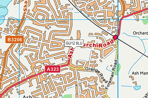 GU12 6LU map - OS VectorMap District (Ordnance Survey)