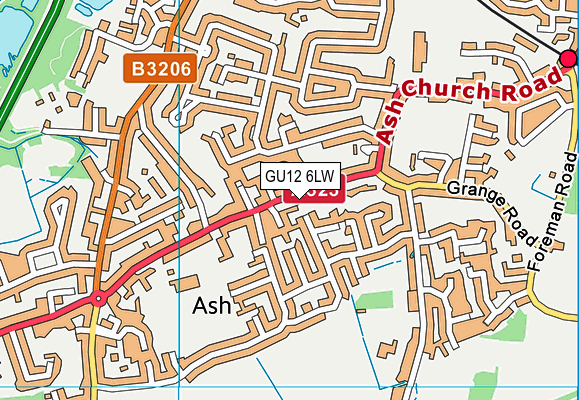 GU12 6LW map - OS VectorMap District (Ordnance Survey)