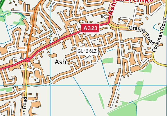 GU12 6LZ map - OS VectorMap District (Ordnance Survey)