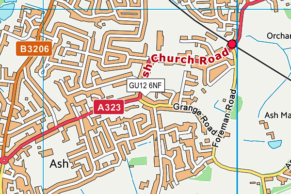 GU12 6NF map - OS VectorMap District (Ordnance Survey)