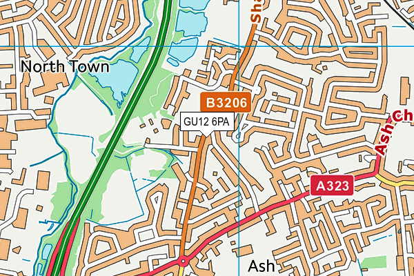 GU12 6PA map - OS VectorMap District (Ordnance Survey)