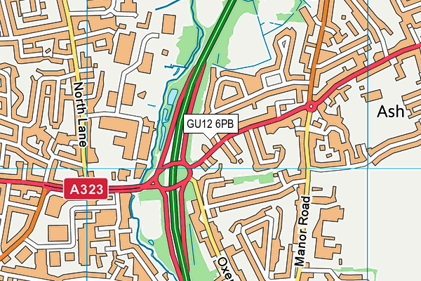 GU12 6PB map - OS VectorMap District (Ordnance Survey)