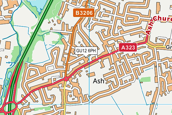 GU12 6PH map - OS VectorMap District (Ordnance Survey)