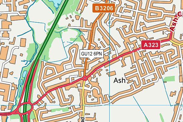 GU12 6PN map - OS VectorMap District (Ordnance Survey)