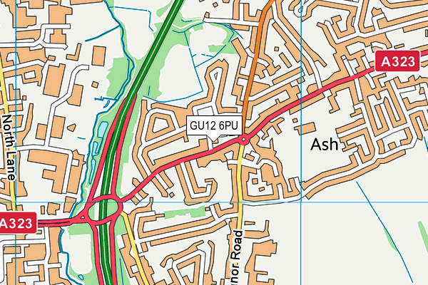 GU12 6PU map - OS VectorMap District (Ordnance Survey)