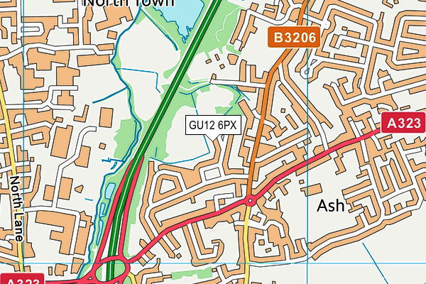 GU12 6PX map - OS VectorMap District (Ordnance Survey)