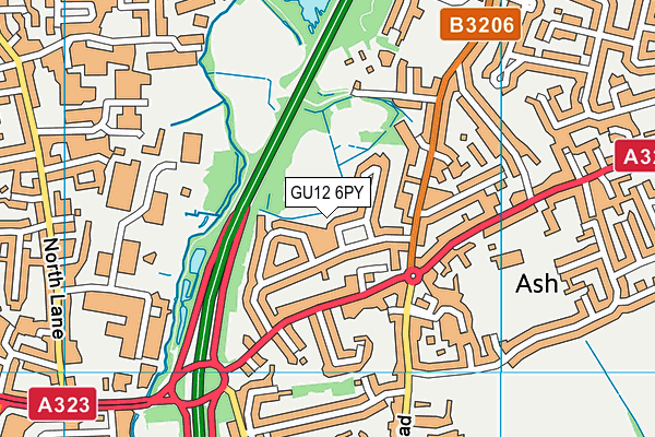 GU12 6PY map - OS VectorMap District (Ordnance Survey)