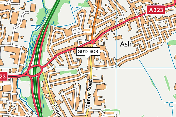 GU12 6QB map - OS VectorMap District (Ordnance Survey)