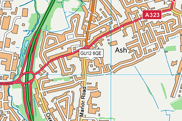 GU12 6QE map - OS VectorMap District (Ordnance Survey)