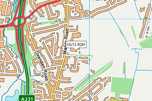 GU12 6QH map - OS VectorMap District (Ordnance Survey)