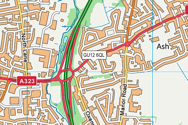 GU12 6QL map - OS VectorMap District (Ordnance Survey)