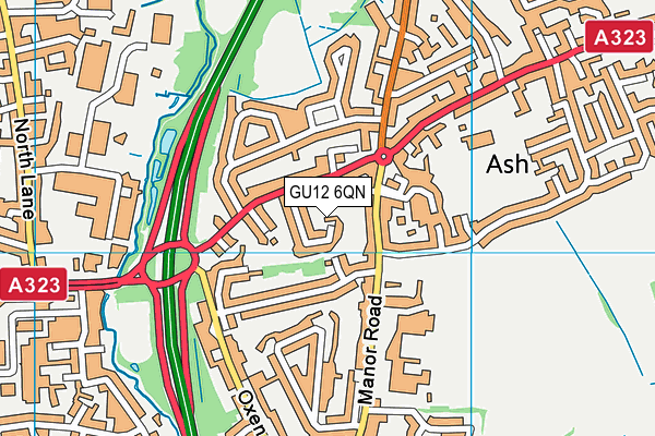 GU12 6QN map - OS VectorMap District (Ordnance Survey)