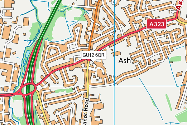 GU12 6QR map - OS VectorMap District (Ordnance Survey)