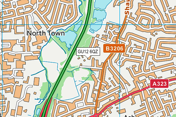 GU12 6QZ map - OS VectorMap District (Ordnance Survey)